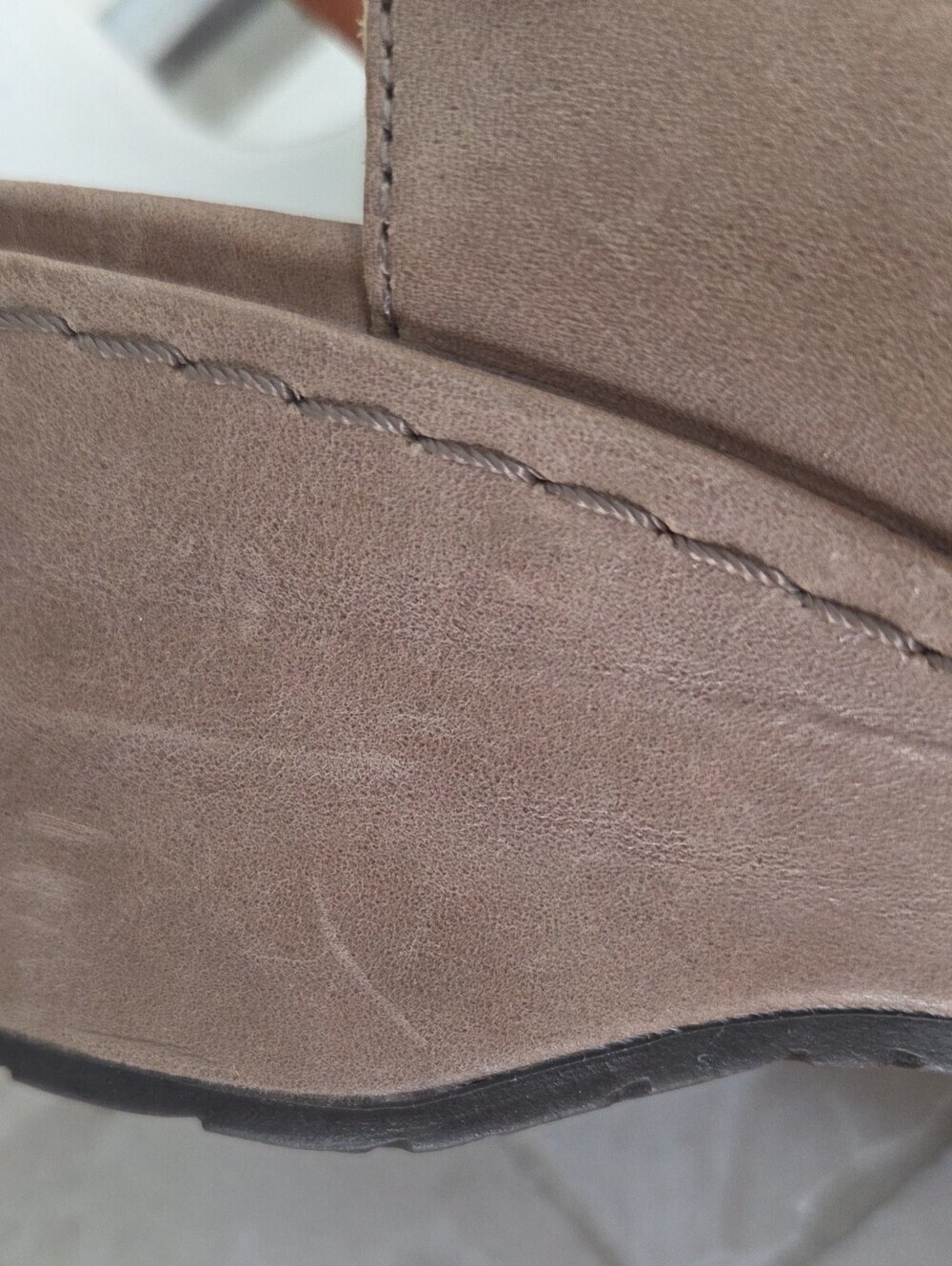 Ariat Sandy Brown Leather Comfort Wedge Brown Sandals Size 8B - Picture 7 of 10